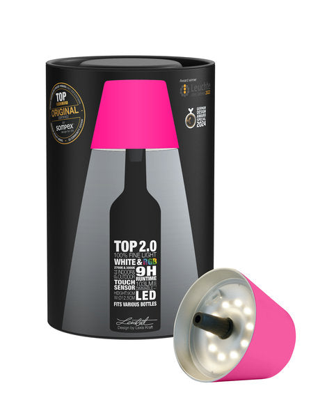 TOP 2.0 - neon pink, Akku-Flaschenleuchte