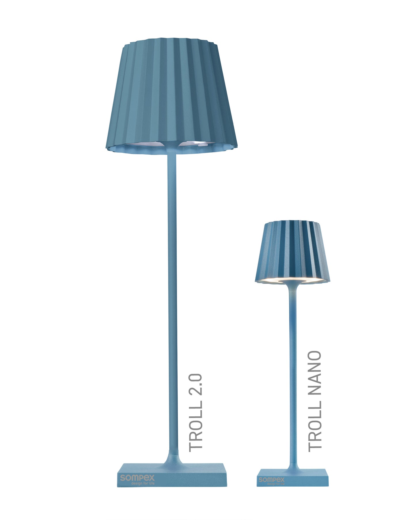 TROLL NANO - blau, Akku-Tischleuchte