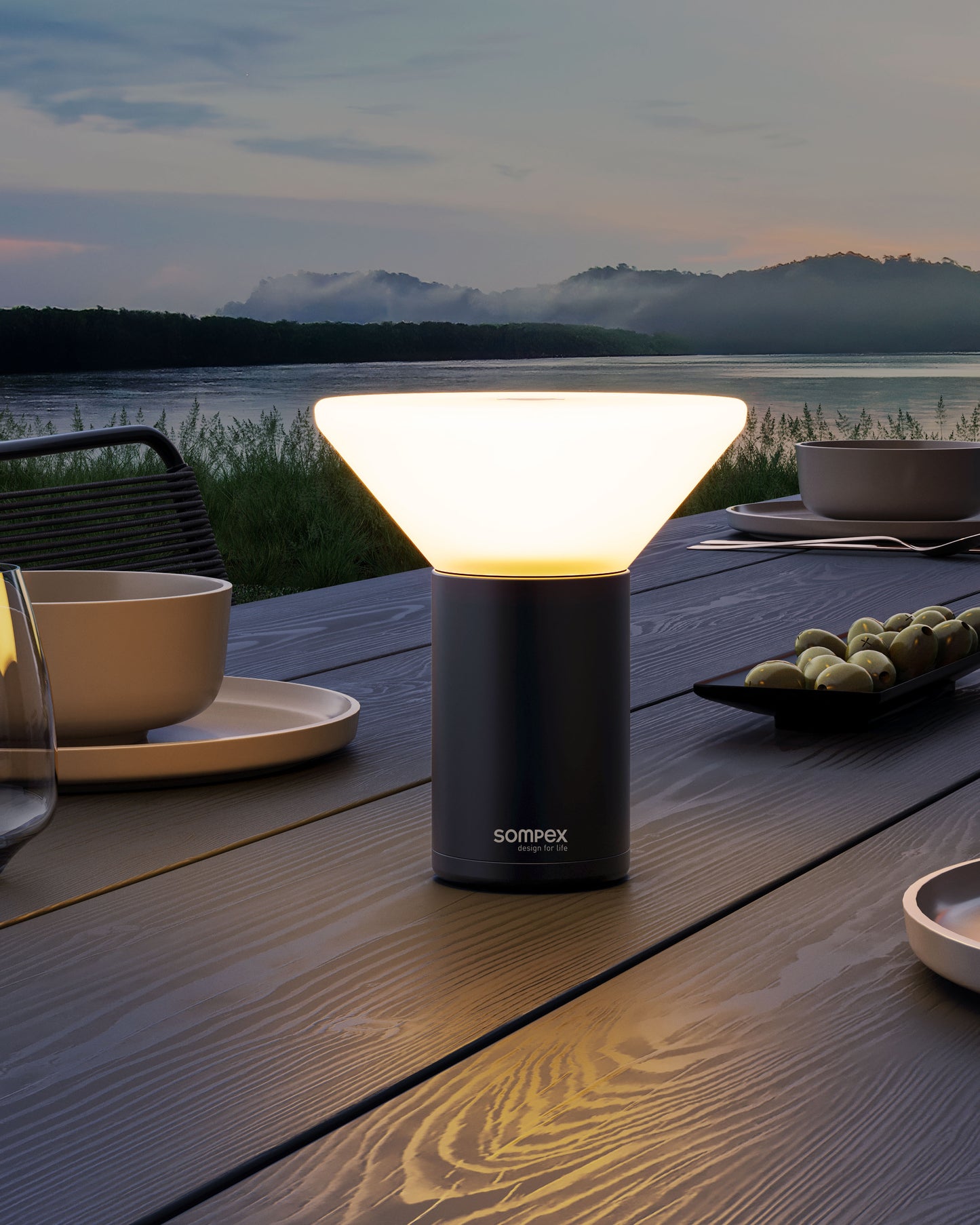 MIKONO - grau, Akku-Tisch- und Pendelleuchte