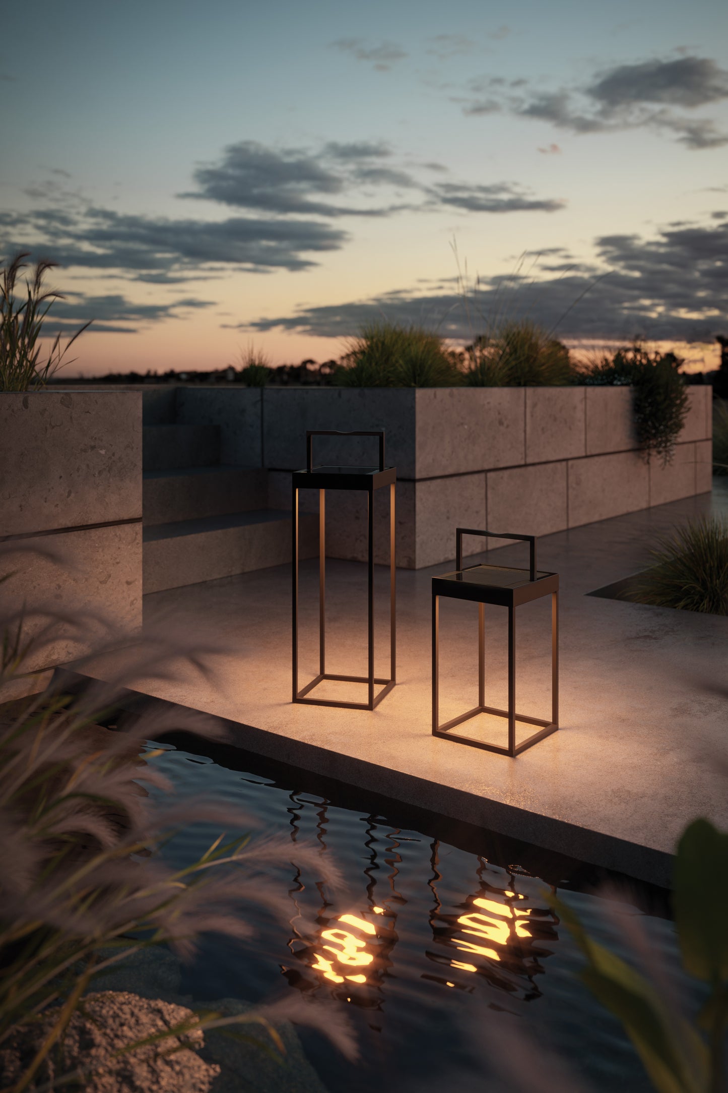 CANNES - anthrazit, 50CM, Outdoorleuchte, LED-Akku-Laterne