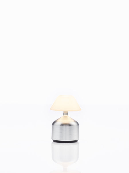 DEMOISELLE SMALL - CAP LED-Akku-Tischleuchte Aluminium/Milchglasoptik
