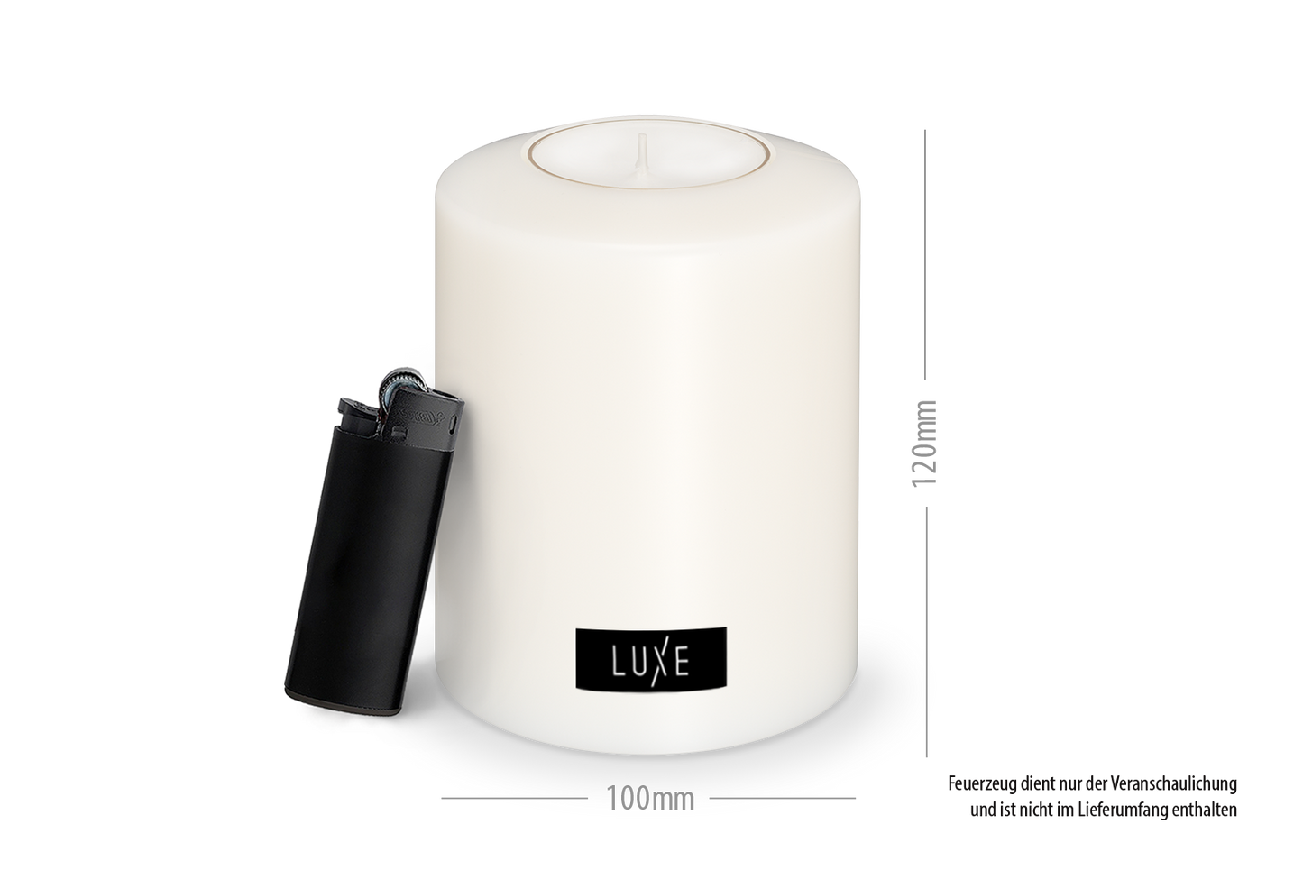 LUXE Classic Dauerkerze Weiß
