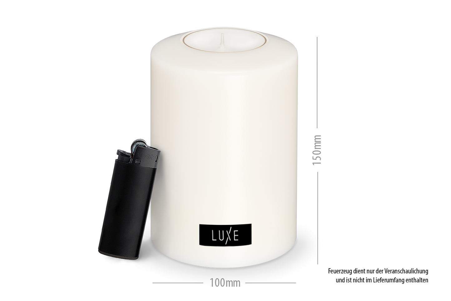 LUXE Classic Dauerkerze Weiß