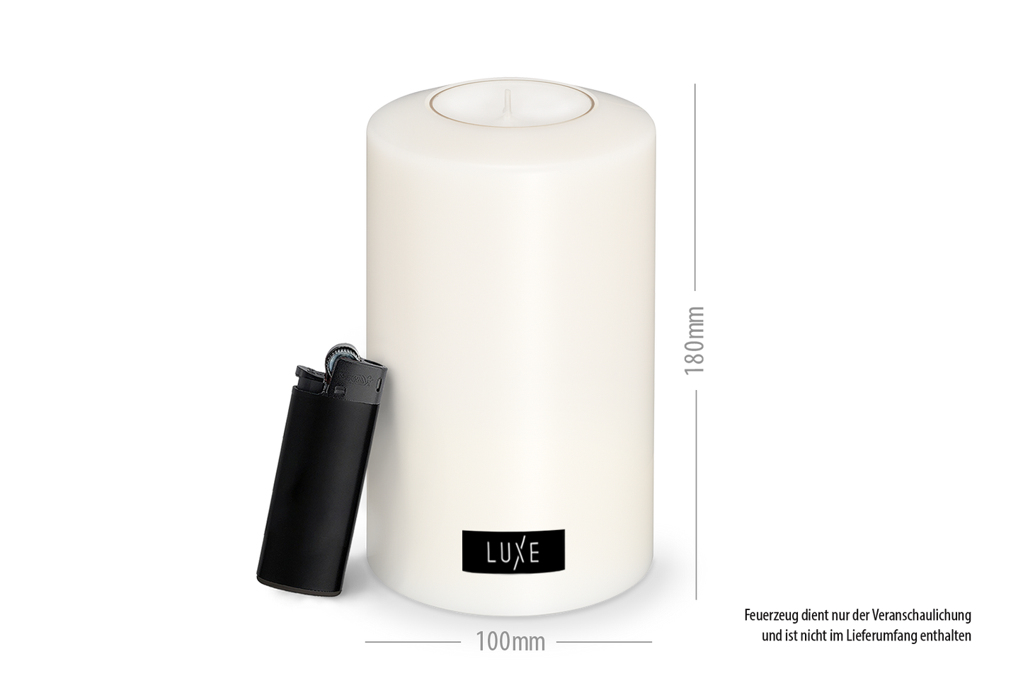 LUXE Classic Dauerkerze Weiß