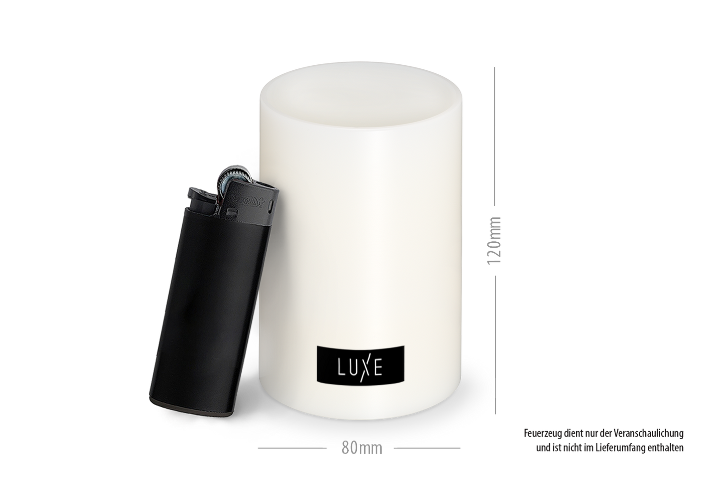 3er-Set LUXE Insert Dauerkerze Ø 8cm (Weiß)