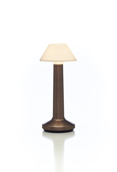 MOMENTS - CAP LED-Akku-Tischleuchte Antique Bronze/Milchglasoptik