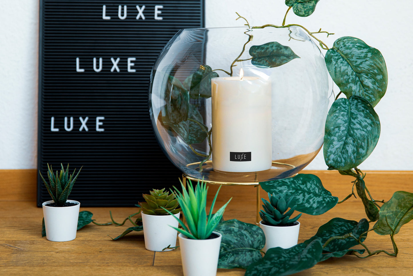 LUXE Trend Dauerkerze Weiß