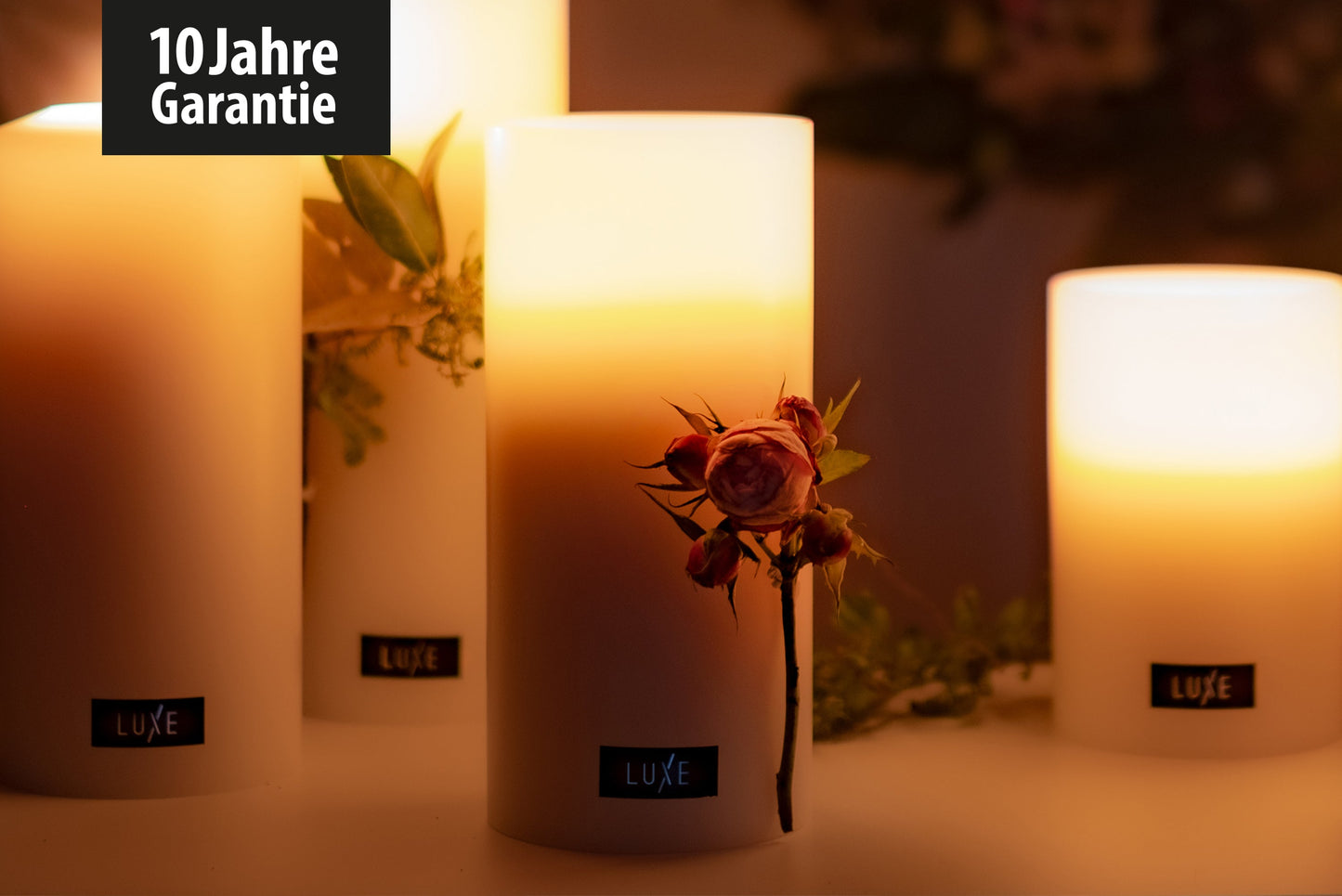 LUXE Insert Dauerkerze Weiß