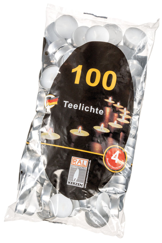 Teelichte 4h 100er Beutel RAL