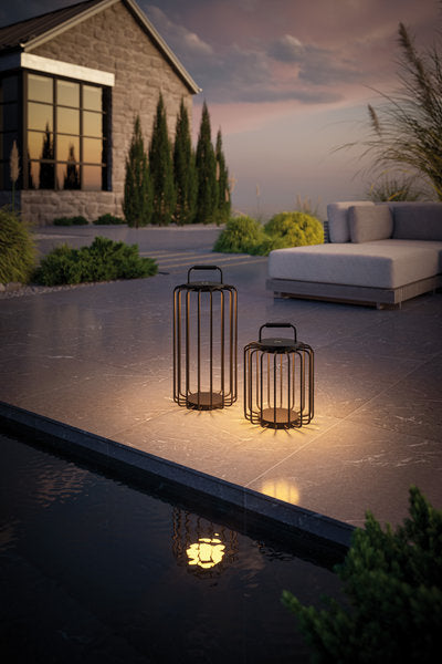 BANGKOK - Schwarz, LED-Akku-Laterne 50cm