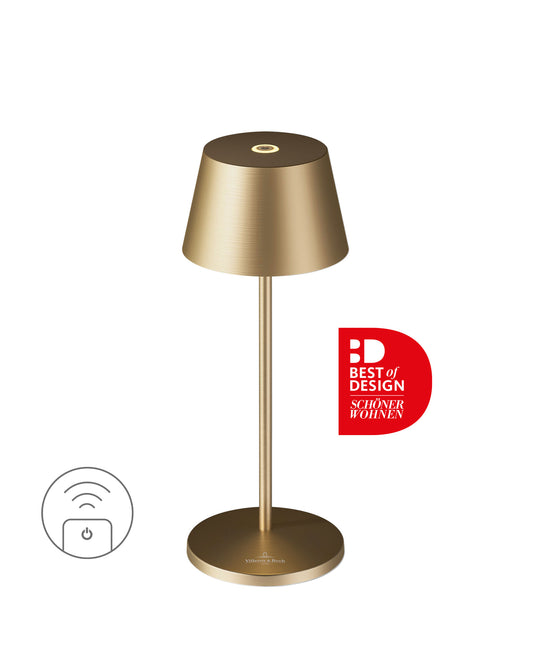 SEOUL MICRO RC - gold geb., Akku-Tischleuchte