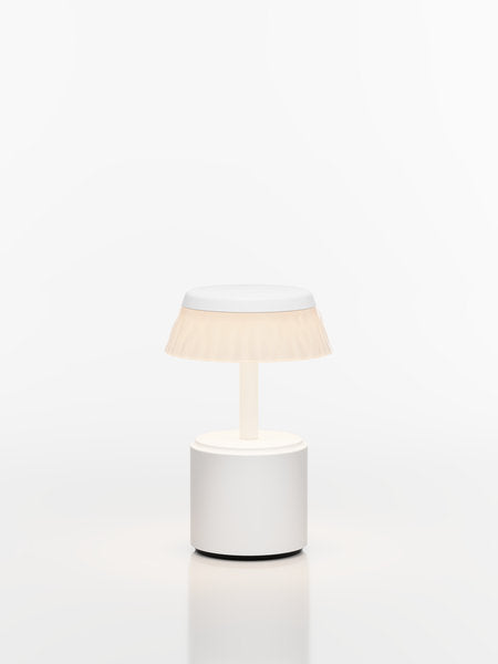 COSMOS SMALL - APOLLO LED-Akku-Tischleuchte Schirm: weiß, Fuß: weiß Metall