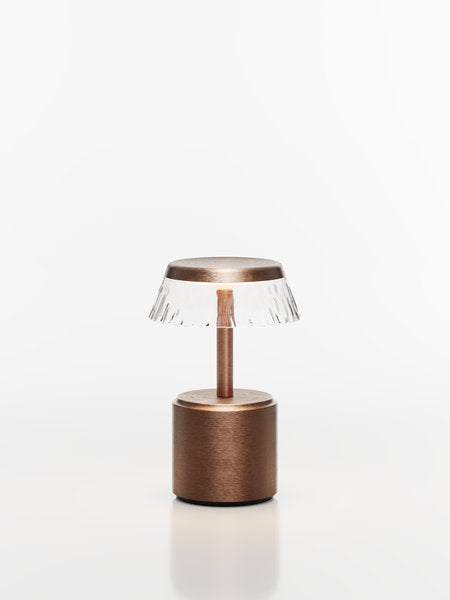 COSMOS SMALL - APOLLO LED-Akku-Tischleuchte Schirm: Transparent, Fuß: antique bronze Metall