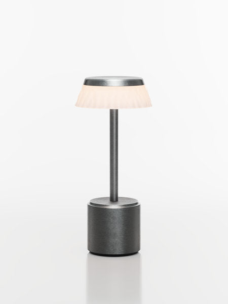 COSMOS TALL - APOLLO LED-Akku-Tischleuchte Schirm: weiß, Fuß: lava Metall