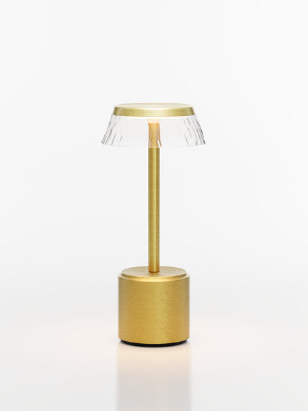 COSMOS TALL - APOLLO LED-Akku-Tischleuchte Schirm: transparent, Fuß: gelbgold Metall