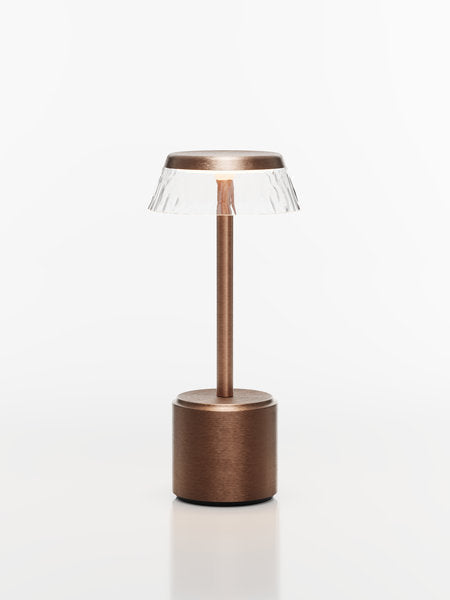 COSMOS TALL - APOLLO LED-Akku-Tischleuchte Schirm: transparent, Fuß: antique bronze Metall