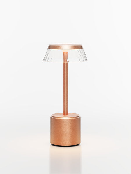 COSMOS TALL - APOLLO LED-Akku-Tischleuchte Schirm: transparent, Fuß: kupfer Metall