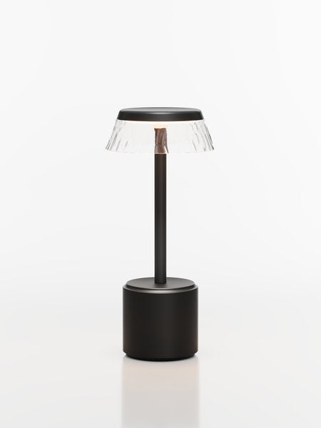 COSMOS TALL - APOLLO LED-Akku-Tischleuchte Schirm: transparent, Fuß: schwarz Metall