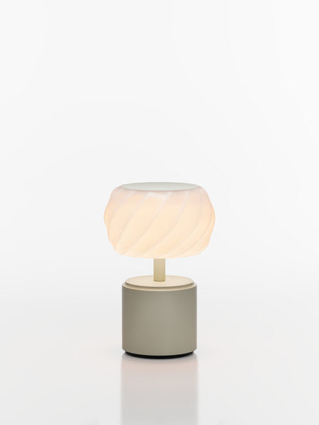 COSMOS SMALL - ASTRA LED-Akku-Tischleuchte Schirm: weiß, Fuß: sand Metall