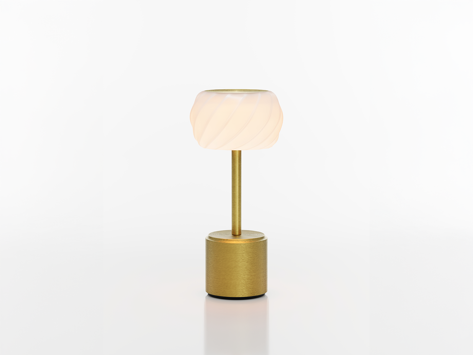 COSMOS TALL - ASTRA LED-Akku-Tischleuchte Schirm: weiß, Fuß: gelbgold Metall