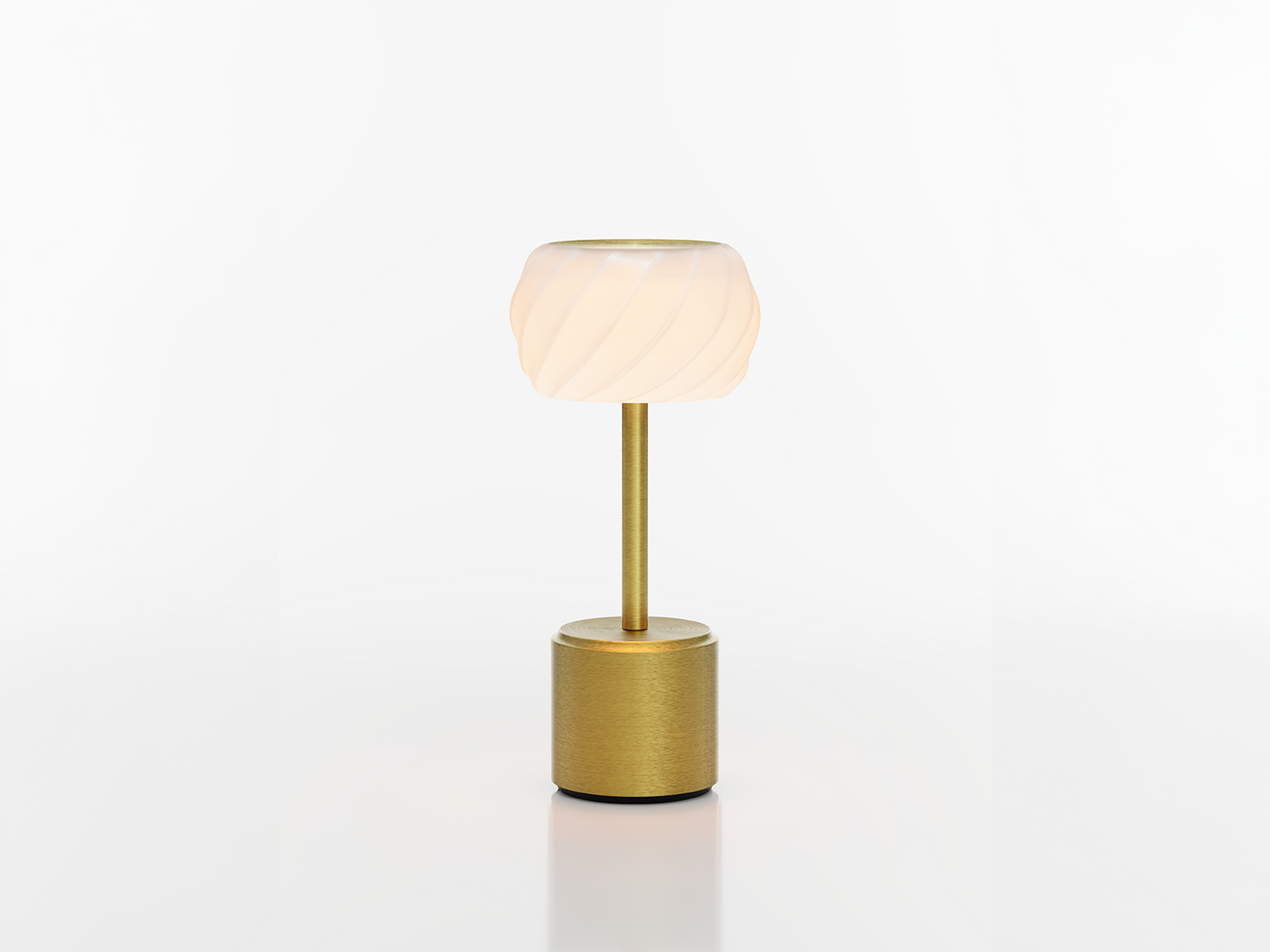 COSMOS TALL - ASTRA LED-Akku-Tischleuchte Schirm: weiß, Fuß: gelbgold Metall