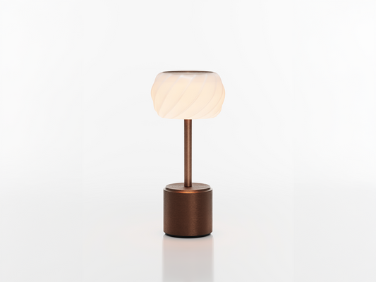 COSMOS TALL - ASTRA LED-Akku-Tischleuchte Schirm: weiß, Fuß: antique bronze Metall