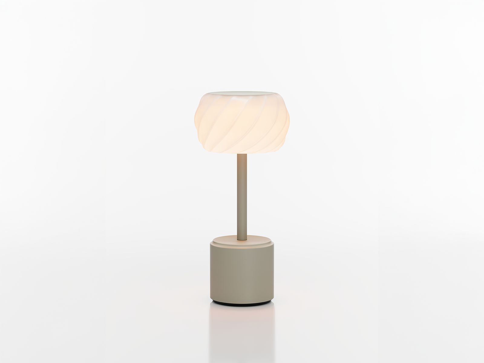 COSMOS TALL - ASTRA LED-Akku-Tischleuchte Schirm: weiß, Fuß: sand Metall