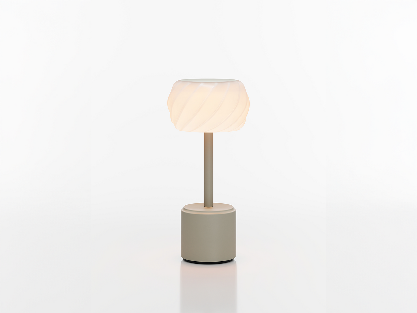 COSMOS TALL - ASTRA LED-Akku-Tischleuchte Schirm: weiß, Fuß: sand Metall