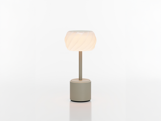 COSMOS TALL - ASTRA LED-Akku-Tischleuchte Schirm: weiß, Fuß: sand Metall