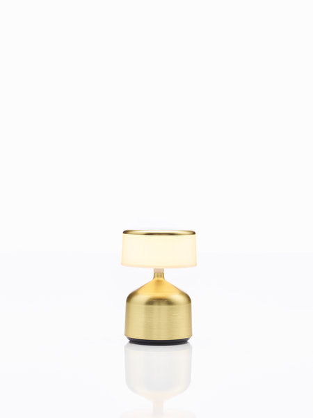 DEMOISELLE SMALL - CYLINDER LED-Akku-Tischleuchte Gelbgold/Milchglasoptik