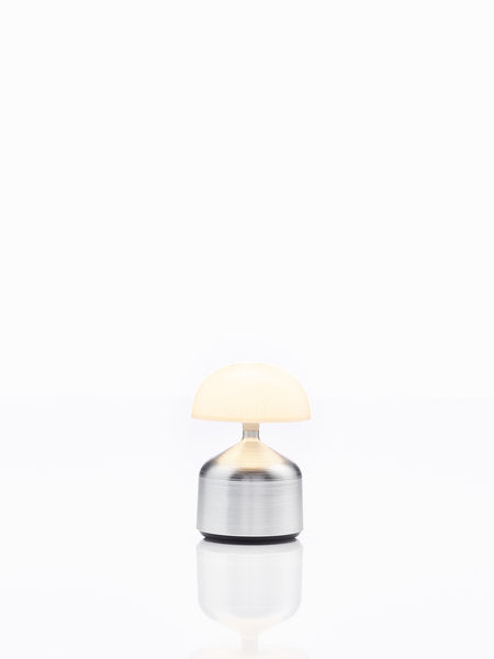 DEMOISELLE SMALL - BOWL LED-Akku-Tischleuchte Aluminium/Milchglasoptik