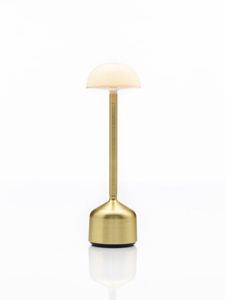 DEMOISELLE TALL - BOWL LED-Akku-Tischleuchte Gelbgold/Milchglasoptik