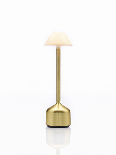 DEMOISELLE TALL - CAP LED-Akku-Tischleuchte Gelbgold/Milchglasoptik