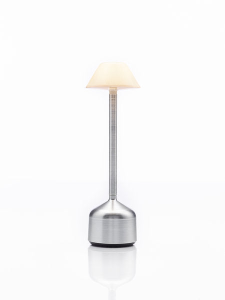 DEMOISELLE TALL - CAP LED-Akku-Tischleuchte Aluminium/Milchglasoptik