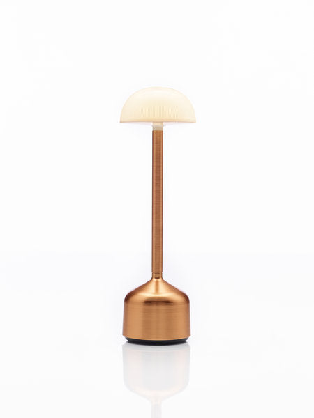 DEMOISELLE TALL - BOWL LED-Akku-Tischleuchte Kupfer/Milchglasoptik