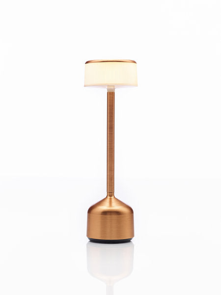 DEMOISELLE TALL - CYLINDER LED-Akku-Tischleuchte Kupfer/Milchglasoptik + kupfer