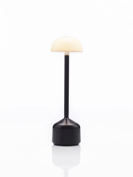 DEMOISELLE TALL - BOWL LED-Akku-Tischleuchte Schwarz/Milchglasoptik