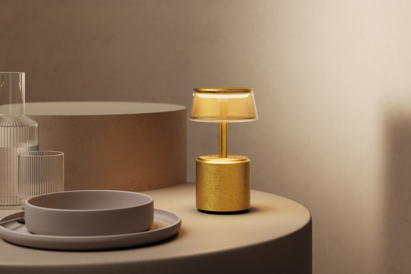 COSMOS SMALL - ORION LED-Akku-Tischleuchte gelbgold
